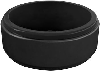 QALO Men's Silicone Ring, Black Metallic (Size 7) - Polished Step Edge - Mens Wedding Bands - Breathable & Durable Silicone Rings for Men - Thick Rubber Engagement Rings for Him - 9mm x 2mm