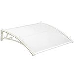 Durable Door Canopy Awning Front Back Patio Porch Shade Shelter Rain Cover (90cm x 200cm, White)