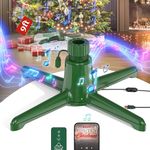 Musical Rotating Christmas Tree Stand, Anti-tilt Noiseless, Up to 9ft 120 lb Artificial Christmas Tree, 360 Degree Spinning Tree Stand With Remote, Built-In 3 Light Output Ports Totaling 800W