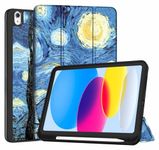 ProElite Smart Case for iPad (A16) 11th/10th Generation (2025/2022) [Auto Sleep/Wake Cover] [Left Side Pencil Holder] [Soft Flexible Case] Recoil Series - Starry Night