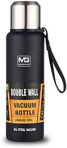 Large Capacity Stainless Steel Thermo Portable Vacuum Insulated Water Bottle for Cold and Hot Beverages BPA Free Thermo Mug 16/24/32/51oz (Black, 51oz)