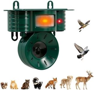 Ultrasonic Bird Repellent Devices Outdoor, Squirrel & Pigeon & Woodpecker Repellent, Solar Powered, IP 65 Waterproof, Motion Sensor, Bird Deterrents for Outside for Patio Farm Yard Orchard, 1 Pack