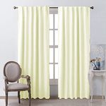 LINENWALAS Cotton Curtains for Window Set of 2, Linen Textured Semi Blackout Curtains for Window Home Decor, Living Room, Back Loops Hanging Style (4.5ft x 6 ft, Ivory)