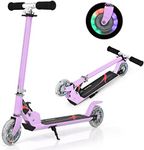 COSTWAY Kids Kick Scooter, Light Up LED 2 Wheeled Scooters for Ages 4 to 13 Children Girls Boys, Adjustable T-bar Foldable Push Board Maximum Load 70KG (Purple)