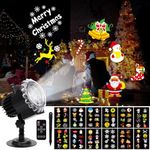 ROVLAK Christmas Projector Outdoor Indoor Waterproof Halloween Christmas Projector with 12 HD Slides and Remote Control, Snowflake Projector Lamp Decoration for Christmas, Halloween, Birthday