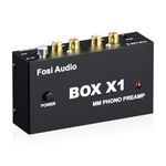 Fosi Audio Box X1 Phono Preamp for MM Turntable Mini Stereo Audio Hi-Fi Phonograph/Record Player Preamplifier with 3.5MM Headphone and RCA Output with DC 12V Power Supply