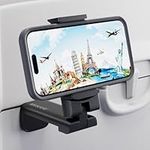 MiiKARE Phone Stand Universal Mount Phone Holder 360 Degree Rotating Adjustable Phone Clamp Compatible with iPhone Android Phones Portable Phone Mount for Airplane Trays Desk Bed Cabinet-Black