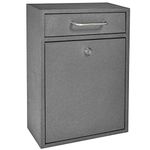 Mail Boss 7415 High Security Steel Locking Wall Mounted Mailbox-Office Drop Comment Letter Deposit Box, Granite Document Home
