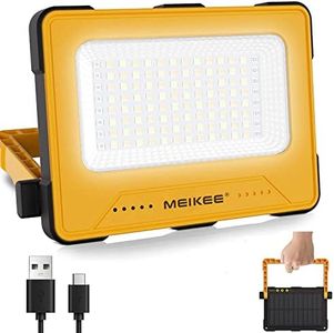 MEIKEE Lampe LED Rechargeable, Projecteur led 60W Super Brillante Portable 12000mAh Chargée avec USB et Solaire, 16 Modes Lumière de Travail Magnétique Lanterne pour Camping Chantier Garage Atelier