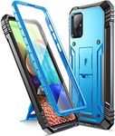 Poetic Revolution Series for Samsung Galaxy A71 5G Case, [Not Fit A71 5G UW Verizon] Full-Body Rugged Dual-Layer Shockproof Protective Cover with Kickstand and Built-in-Screen Protector, Blue