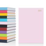 2025 A4 A5 Day to Page Diary Full Year Planner Desk Hardback Academic Organiser for Home Office School (A5 Page a Day, Pink)