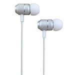 AMPLE® EARPHONES, MOTO E6 E6 PLUS E4 PLUS E7 G4 G6 PLUS G7 G7 PLAY G8 G8 PLUS G9 PLUS POWER G10 G30 Wired Bass Stereo In-ear Headphone Earphone Headset Earbuds With Microphone 3.5mm Jack (SILVER)