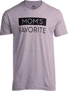 Mom's Favorite | Funny Son Brother Sibling Joke Mother's Day Holiday Family Humor T-Shirt for Men, Retro Grey