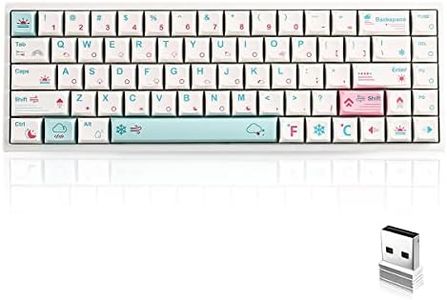 BOYI WK68 Hot Swappable RGB Mechanical Keyboard,Wireless Bluetooth 5.0/2.4G/Wired Type-C Tri-Mode PBT Sublimation Keycaps 65% Gaming Keyboard(Gateron Yellow Switch,Weather Theme XDA Keycaps)