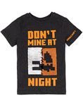 Minecraft Boys Halloween T-Shirt | Kids Dark Grey Flip Sequin Pumpkin Creeper Villains Graphic Tee | Skeleton Seasonal Costume Top | Spooky Holiday Gaming Gift for Children