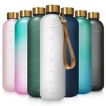 Opard 800ml/1000ml Motivational Water Bottle with Time Markings to Drink, Reusable Plastic Bottle with BPA Free Tritan for Gym and Sports