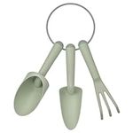 Ikeaa Plastic Indoor/Outdoor Gardening Tool Set - Effortless Gardening with Durable Tools on Ring -Light Green - Set of 3