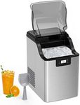 Acekool Nugget Ice Maker, Pebble Ice Maker Machine, 30lbs Per Day, 3Qt Water Reservoir & Self-Cleaning, Stainless Steel Finish Ice Machine for Home Office Bar Party