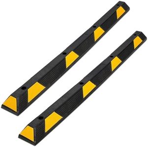 PioneerWorks 2-Pack Rubber Parking Curb, 72 Inch Heavy Duty Parking Stoppers, 55000 LBS Capacity Parking Bumpers, Garage Wheel Stoppers Parking Curb for Car Truck Driveway