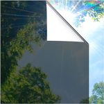WISDOM One Way Mirror Window Film Daytime Privacy,Sun Blocking Heat Control Anti UV Reflective Film Static Cling Window Tint for Home Office Living Room Silver Black Window Film 20x100 Inches