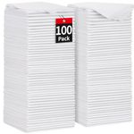 HOMERHYME Shop Towels Rags, 100 Pack Microfiber Cleaning Cloth Bulk Absorbent Lint-Free Detailing Cleaning Rags Towels for Mechanic Automotive Garage Housekeeping, 11.5"*11.5" White