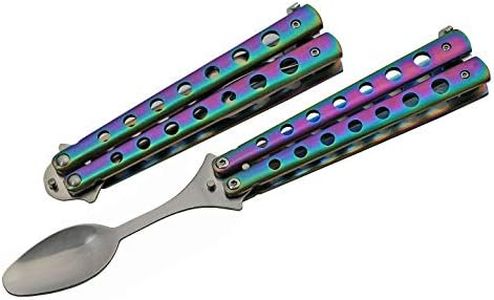 9” Rainbow-Finished Butterfly-Open Styled Travel/Camping Spoon