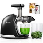 AMZCHEF Juicer Machines - Cold Press Slow Juicer -Masticating Juicer whole Fruit and Vegetable - Delicate Chew No Need to Filter - BPA Free Juice Extractor with 2 Cups and Brush - Black