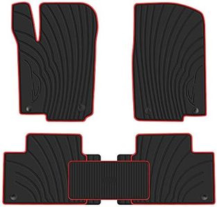 San Auto Car Floor Mats for 2016-2019 Mercedes Benz GLE 350 450, 2017-2019 Mercedes Benz GLS 450, 2013-2016 Mercedes Benz GL350/GL450 Rubber Auto Floor Liners All Weather Mats Heavy Duty Black Red