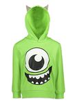 Disney Pixar Monsters Inc. Mike Big Boys Fleece Pullover Hoodie Green 10-12