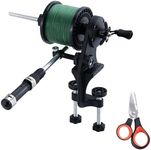 Goture Fishing Line Spooler and Scissors, Available in Two Lengths Fishing Reel Line Spooler, Fits Spools up to 5.9 in Fishing Spooler, Adjustable Friction Machine Spooling Station System