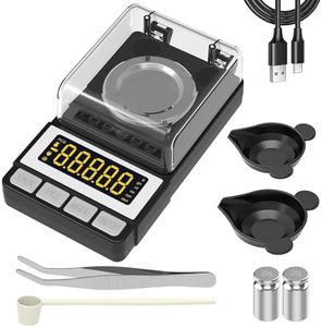 WEIGHTMAN Milligram Scale 50g / 0.001g, Reloading Scale with 2X 20g Calibration Weight, High Precision Jewelry Scale with Large LCD Display, MG Scale for Gold Medicine Powder, Battery Included