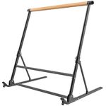 SELEWARE Freestanding Ballet Barre System Height Adjustable Dance Bar, Foldable Portable Dance Workout Equipment with Anti-Slip Base, 4-Height Settings, Smooth Wood & Durable Steel Construction
