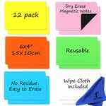 Dry Erase Magnets Set - 12 Pack - 6x4" Whiteboard Magnetic Labels - Small White Board Magnet Strips Name Tags for Home, Office and Classroom