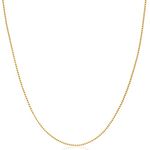 Amazon Collection 18K Gold Over Sterling Silver Thin 0.6mm Box Chain 16", Yellow Gold