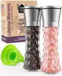 HOME EC Original Salt and Pepper Grinder Set - Adjustable Sea Salt Grinder & Pepper Grinder - Stainless Steel & Glass Salt and Pepper Shakers - Pepper Mill & Salt Mill - Modern Kitchen Accessories