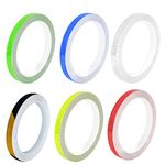 GiantGo 6 Rolls Reflective Tape Safety Warning Tape Reflective Stickers Security Marking Waterproof High Visibility Reflective Tape for Bikes Motorcycle Helmets, 6 Colors