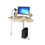 JITEM Corner Desk Small Computer Desk With Keyboard Tray & CPU Stand Bedroom Makeup Vanity Desk for Small Space Home Office