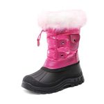 DREAM PAIRS Boys Girls Insulated Waterproof Snow Winter Boots,Size 11 Little Kid,Fuchsia,KSNOW