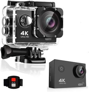 BSLVWG Caméra d'action 4K 20 MP WiFi 30 m étanche Caméra de sport sous-marine pour Vlog avec Ultra HD Grand angle 170 ° Télécommande 2,4 G Anti-shake Écran LCD 2,0" avec kit d'accessoires