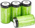 Amazon Basics Rechargeable C Cell Batteries, 4-Pack, NiMH, 5000 mAh, Recharge up to 1000x Times, Pre-Charged