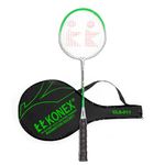 Konex Lightweight Aluminium Composite Badminton Racquet with Free 3/4 Cover | for Beginner and Intermediate Players (Pack of 1, Green)