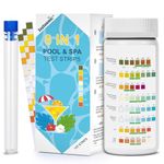 SaySummer Salt-Water Pool Test Strips Kit: 125 Counts 8-in-1 Salt Water Pool Testing Kit, Salt Pool Test Strips for Hot Tub Spa Testing Salt Chlorine pH and More