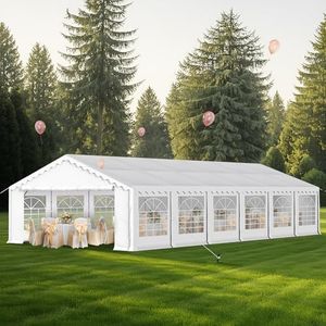 MFSTUDIO 20'x40' Party Tent, Outdoor Heavy Duty Party Tents with Removable Sidewalls, Large Canopy Tent Shelter for Outdoor Events Wedding Birthday, White