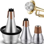 3 Pcs Trumpet Mute Set Small Practice Mute Trumpet Mute Silencer Cup Trumpet Mute All Aluminum Trumpet Mute for Beginners Students Jazz Classic Stage Performance Practice