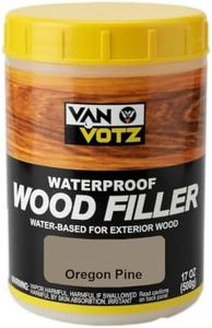 VAN VOTZ Waterproof Wood Filler [Half-Pint, Oregon Pine] - Exterior Grade Wood Repair in 18 Paintable and Stainable Colors. Strong Adhesion and Durability for Outdoor Wood in All Weather Conditions.