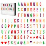 CYNNXIA 104 PCS Cinema Light Box Letters LED Light Box Replacement Letters Colors Light up Board Letters, Numbers, Symbols for A3 A4 A5 Message Board Decoration (LED Light Box is NOT included)