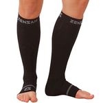 Zensah Ankle/Calf Compression Sleeves, Black, Large