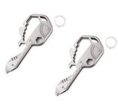 24- in-1 Key Shaped Pocket Tool,Multitool – Key Shaped Pocket Tool for Your Keychain，Bottle Opener，Drill Drive, Screwdriver, Wrench, Ruler, Etc (Silver).