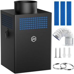 Indoor Dryer Vent Kit Filter Bucket, Dryer Lint Trap Box with 4" Dryer Vent Hose, 2 Hose Clamps, Lint Trap for Electric Dryers Vent- Dryer Lint Catcher (Metal)