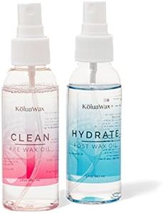 Clean & Hydrate At Home Waxing Kit Oils – Pre Wax Cleanser Preps & Protects Skin – Post Body & Facial Wax Oil Soothes, Reduces Redness, Removes Residue – Make Hair Removal Easy by KoluaWax, 3 Oz. Each